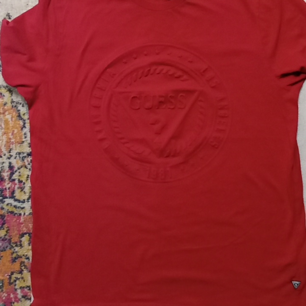 Red Guess embossed shirt Size LG